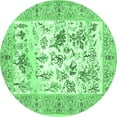 thumbnail image 1 of Ahgly Company Indoor Round Animal Emerald Green Traditional Area Rugs, 8' Round, 1 of 4