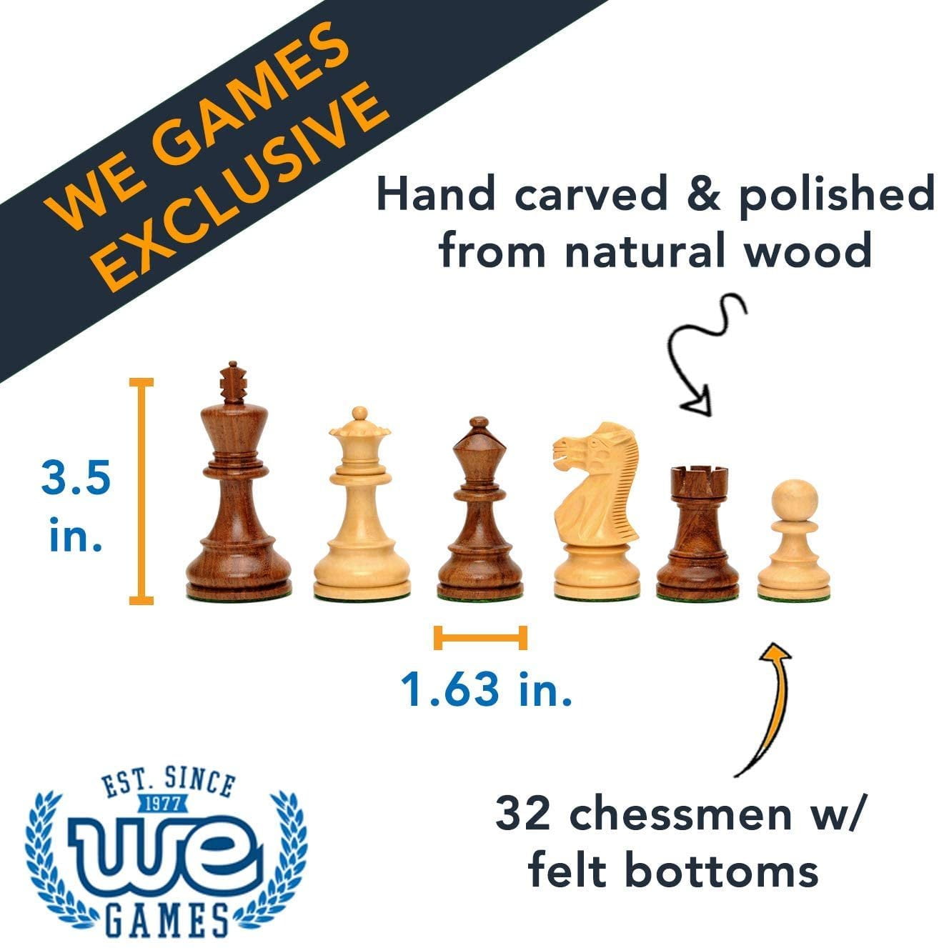 WE Games English Style Chess Set in Wooden Case - 17 inches - Walmart.com