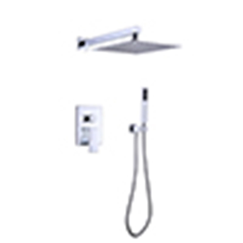 Kepooman Wall Mounted Square Rainfall Shower System, Bathroom Shower System with Rougfor Hotel Kepooman Wall Mounted Square Rainfall Shower System, Bathroom Shower System with Rougfor Hotel