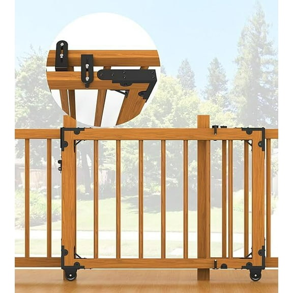 Heavy Duty Sliding Gate Kit - Includes Latch & Manual Universal Hardware for Wooden Gates, Backyard, , Deck Stairway, Hallway & Pets$$Tools & Hardware Other