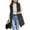 Coffee, variant on Women's Coat Casual Denim Jacket, Long Sleeve Button Down Coat Winter Warm Solid Color Side Pocket Hooded Button zipper long style Jacket Coat