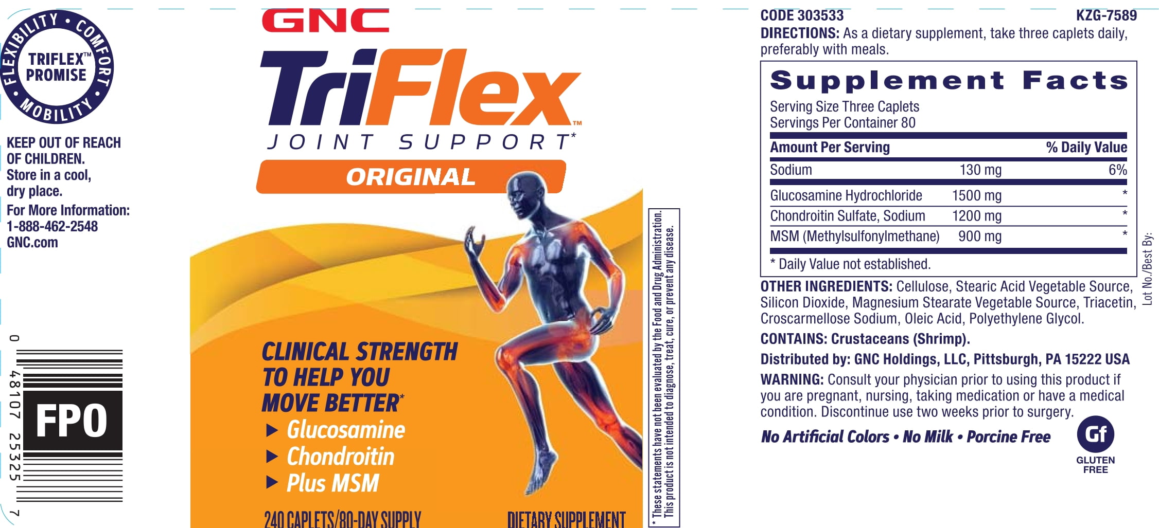 Gnc Triflex Caplets, 240 Count