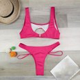 thumbnail image 4 of Sakmal Cutout Bikini Sets for Women Pink Sexy Two Piece Swimwear Push Up Triangle Padded Swimsuit Sets, 4 of 8