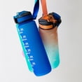 thumbnail image 4 of Botella motivacional de 1lt con popote plástico integrado azul Agua 1 HAPPY ME Botella Motivacional, 4 of 6