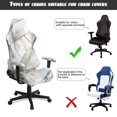 thumbnail image 6 of Jiueut White Marble Print Gaming Chair Cover Pack of 4, Breathable Computer Chair Cover with Armrest Covers Washable Slipcover for Rotating Chair with Elastic Band, 6 of 7
