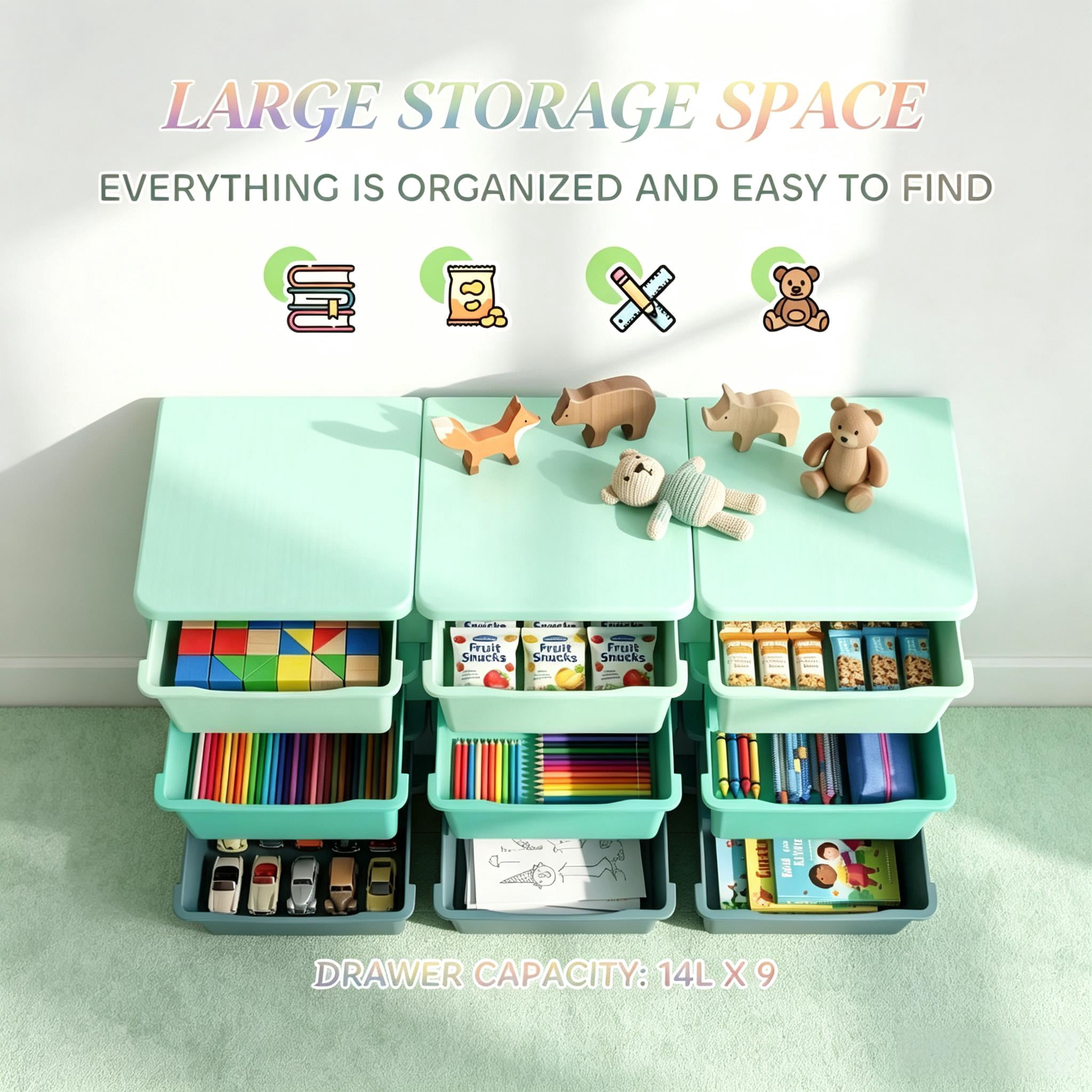 Chic Storage Tower,Space-Saving Vertical Drawer Unit,Multi-Tier Toy Organizer,Storage Drawers,