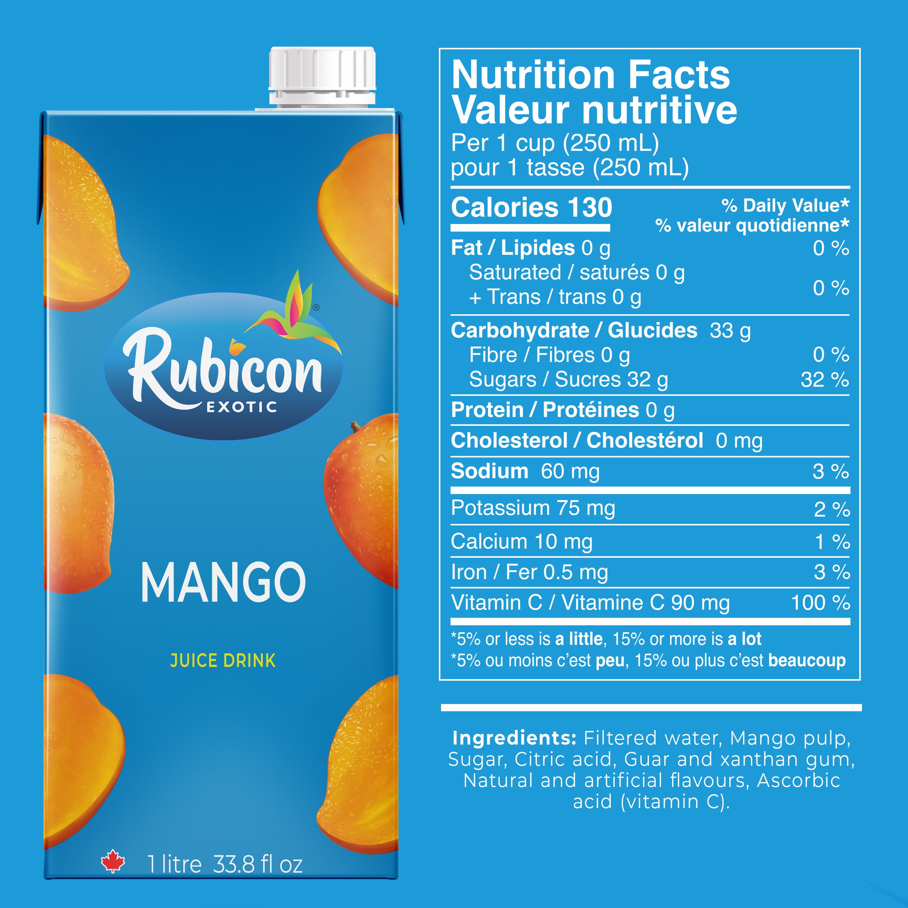 Boisson au jus exotique à la mangue de Rubicon 1 litre