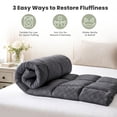thumbnail image 5 of WISHEAD King Mattress Topper, Plush Pillow Top Mattress Pad, 700 GSM Down Alternative Fill, Cooling 400TC Breathable Cover, Deep Pocket Up to 21", Dark Gray, 5 of 7
