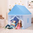 thumbnail image 2 of Costway Casa con Forma de Carpa con Espacio Privado para Niños con Sólida Estructura de Madera y Manta de Algodón Azul 120 x 105 x 140 cm, 2 of 10
