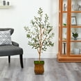 thumbnail image 3 of Nearly Natural 50" Olive Artificial Tree in Metal Planter in Green, 3 of 4