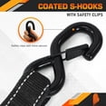 thumbnail image 5 of Rtchet Tie Strp Set of 4-5,250 LBS Breking Strength, 1.5" x 15' Rtchet Strps with 4 Soft Loops, Coted S-Hooks, nd Soft Pdded Hndles for Secure , , Trilers (Blck), 5 of 7