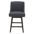 thumbnail image 3 of Kuka Home 26"H Swivel Modern Fabric Counter Stool in Blue, 3 of 11