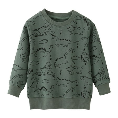 

HAWEE Toddler Boys Sweatshirts Patterned Long Sleeve Pullover Crewneck Sweaters Tops Winter Shirts