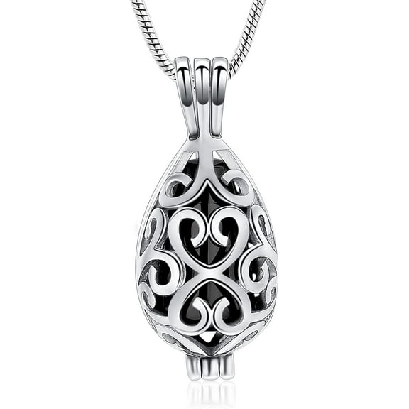 Hollow Urn Cremation Jewelry for Ashes Teardrop Keepsake Necklace Memorial Cremation Urn Memorial Pendant Necklace for Human Gift