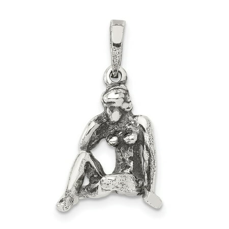 Diamond2Deal 925 Sterling Silver Antiqued Virgo Zodiac Pendant for Women