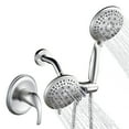 thumbnail image 2 of Cobbe Shower Faucet Set, Rainfall Shower Head Set With Handheld Spray Combo High Pressure and Valve, Dual [2 In 1] Shower System, Stainless Steel & 5 Settings Spray Shower (Brushed Nickel), 2 of 7