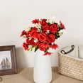 thumbnail image 4 of Torqee Premium Artificial Rose Bouquet,32cm Realistic Silk Flower Stems for Home Wedding Vase Centerpiece Floral Arrangement,Red, 4 of 5