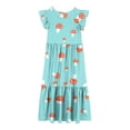 thumbnail image 4 of Mikilon Girls Casual Maxi Floral Dress Long Sleeve Holiday Dresses with Pockets for 6-12 Years, 4 of 5
