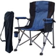 thumbnail image 3 of Pinshey Heavy-Duty Folding Camping Chair with Side Storage Pocket, Blue, 3 of 9