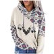 thumbnail image 1 of Sudadera con estampado geométrico para mujer Costura con capucha Impreso Tops sueltos Blusa Pompotops  gfhjh12741, 1 of 6