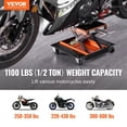 thumbnail image 2 of Elevador de motocicletas VEVOR, 500 kg, elevador de tijera con plataforma y bandeja, 2 of 9