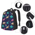 thumbnail image 4 of Balery Cartoon Dinosaur Backpack for Men and Women - Durable 600D Oxford Cloth -Large Capacity, Water-Resistant School, Travel, and Hiking Bag, 4 of 9