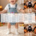 thumbnail image 7 of Pandaie Newborn Infant Baby Corduroy Clothes Outfits Pumpkin Spooky Print Romper Boys Girls Suspenders Jumpsuit for Festival Black,6-12 Months, 7 of 7