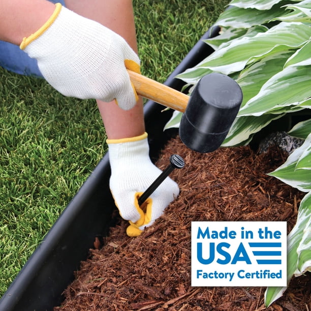 Expert Gardener 20 ft Black Plastic Garden Border Edging Kit