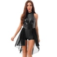 thumbnail image 2 of Linjinx Women's High-Low Ballet Dance Dress Sleeveless Gymnastics Leotard Ballerina Sequins Dancewear Black XXL, 2 of 7