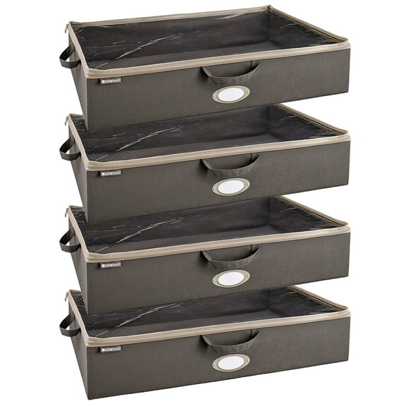 ClosetMaid Fabric Organizer Multiple Item Storage Zip Bag, Charcoal (4 Pk)