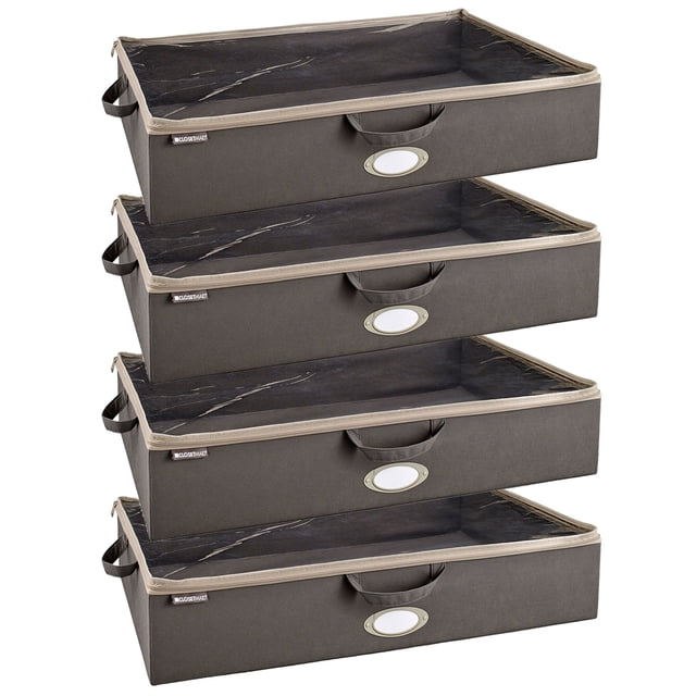 ClosetMaid Fabric Organizer Multiple Item Storage Zip Bag, Charcoal (4 Pk)