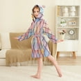 thumbnail image 4 of FORMRS Niños Bathrobe Unisex Hooded Robe Soft Plush Pajamas Sleepwear, Size 7-9T, Pink Shimmering Pattern, 4 of 7