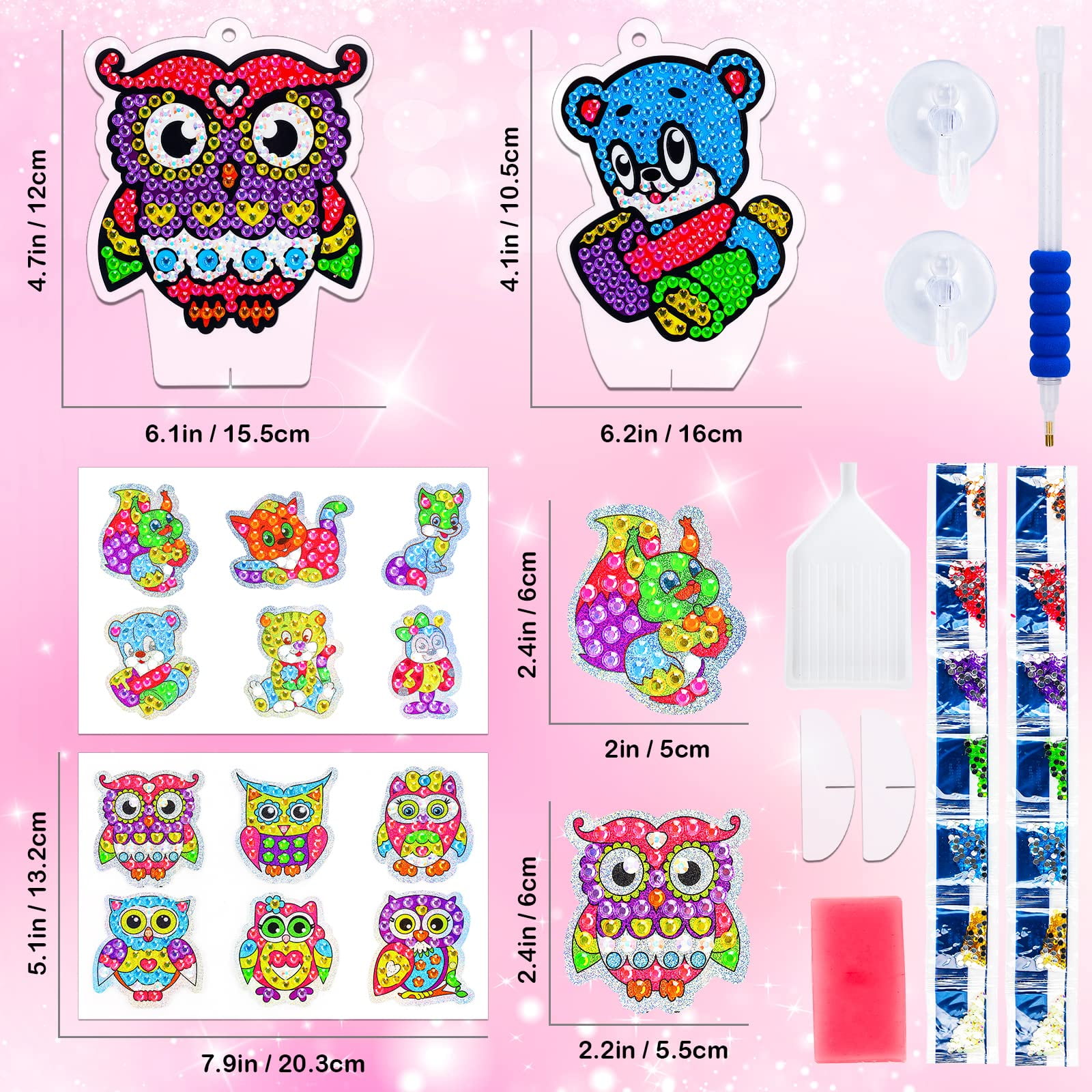 USACRAFT Cute Diamond Painting Kits for Kids 5-7 & Girls 9-12