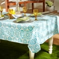 thumbnail image 2 of Blue Ikat Vinyl Tablecloth 60x84, 2 of 3