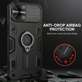 thumbnail image 3 of SaniMore for iPhone 13 Pro Max Case, Anti-slip Bumper Sliding Camera Window 360° Rotating Ring Kickstand Hybird PC TPU Shell Heavy Duty Protective Anti-scratch Shockproof Drop Resistant Cover, Black, 3 of 9