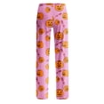 thumbnail image 6 of Trgacdwlo Womens Halloween Pj Pants Cute Pumpkin Ghost Print Wide Leg Women's Sleep Pants Elastic Waist Fall Winter Pj Pants Women, 6 of 7