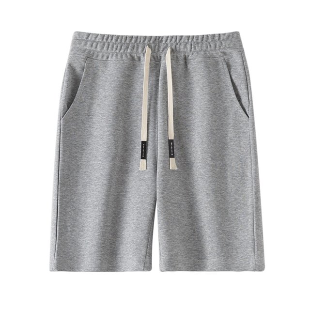 Men's Casual Elastic Waist Drawstring Shorts - Summer Beach Linen Shorts, Polyester, All Occasions