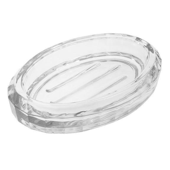 GOOHOCHY Soap Dish Oval Bathroom Accessory Soap Holder Glass Soap Dish Oval Soap Dish