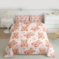 thumbnail image 2 of Feelyou Cartoon Doll Bear Queen Comforter Set for Teens, Dreamy Pink Bowknot Bedding Sets, Kawaii Stars Print Reversible Bedding Comforter Set, Breathable Home Decor, 3 Pieces, 2 of 8