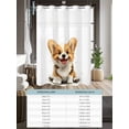 thumbnail image 6 of No Hook Cloth Fabric Shower Curtain with Snap in Liner, Cute Brown Puppy Waterproof Shower Curtains Set with See Through Top Window, Modern Dog Cartoon Watercolor Bath Curtains Shower 36"x78", 6 of 6