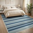 thumbnail image 3 of ODIKA 8'x10' Ultra-Soft Area Rug, Layering Farmhouse Stripe Checkered Rows Felpudo Striped Gingham None Washable, Bare feet friendly, Silk-Touch for Bedroom, Under Sectional, 3 of 7