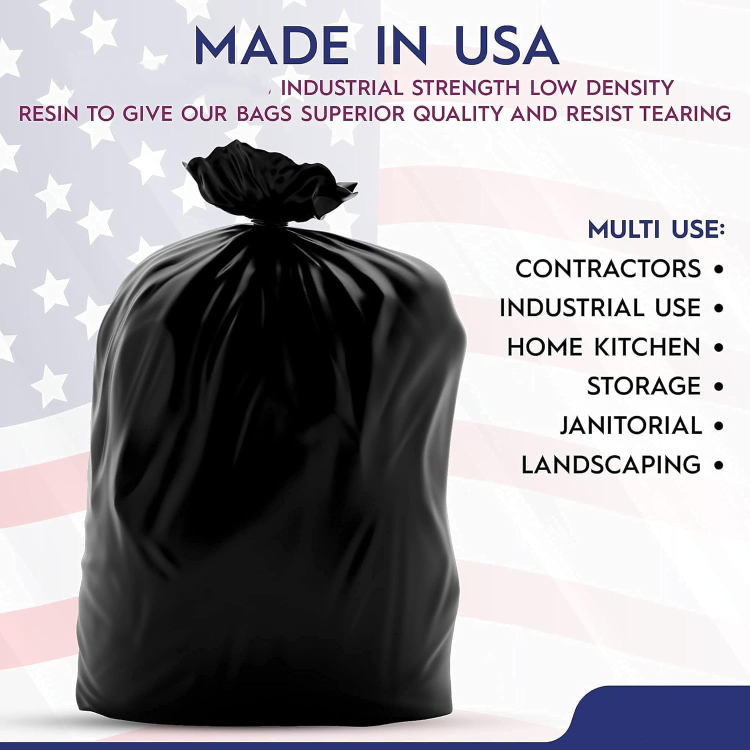 OX Plastics Black Trash Bags - Heavy Duty Garbage Bags, Extra Thick Unscented Large Trash Can Liners for Home, Outdoor, and Commercial Use - 39 Gallon, 100 Count