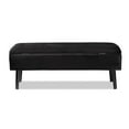 thumbnail image 5 of Baxton Studio Caine Modern and Contemporary Black Velvet Fabric Upholstered and Dark Brown Finished Wood Storage Bench, 5 of 7