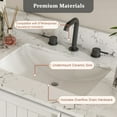 thumbnail image 5 of Montary Bathroom Vanity Set 37" with Carrara White Marble Top, Modern Cabinet with Doors and Drawer, Three Faucet Hole, 5 of 8