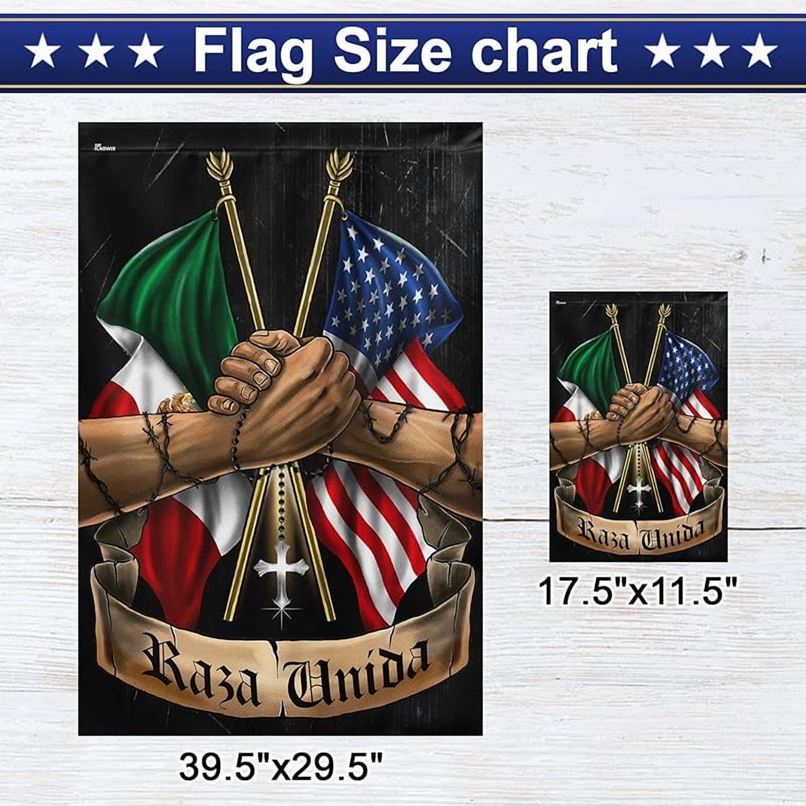 Mexican American Flag - Garden American Flags for Outside 11.5" x 17.5" - US Mexican Flag Garden Decor for Outside, USA Mexico Flag Patriotic Decorations, Outdoor Decor for Patio