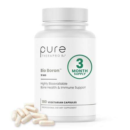 Pure TheraPro Rx Bio Boron 10mg, 3 Months Supply - Bororganic Glycine Boron for Men & Women - Premium Formula for Bone Health, Joint Flexibility, Cardiovascular Function & Immunity Support