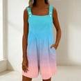 thumbnail image 6 of Sentmoon Workout Jumpsuits for Women Women Casual Outfits Sleeveless with Print Button Down Loose Fit Spaghetti Strap Romper Dress with Pockets Summer for Beach and Vacation, 6 of 7