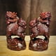 thumbnail image 3 of A pair of ebony carved auspicious cloud and qilin ornaments, solid wood qilin decorations for home and office use, made of rosewood., 3 of 4
