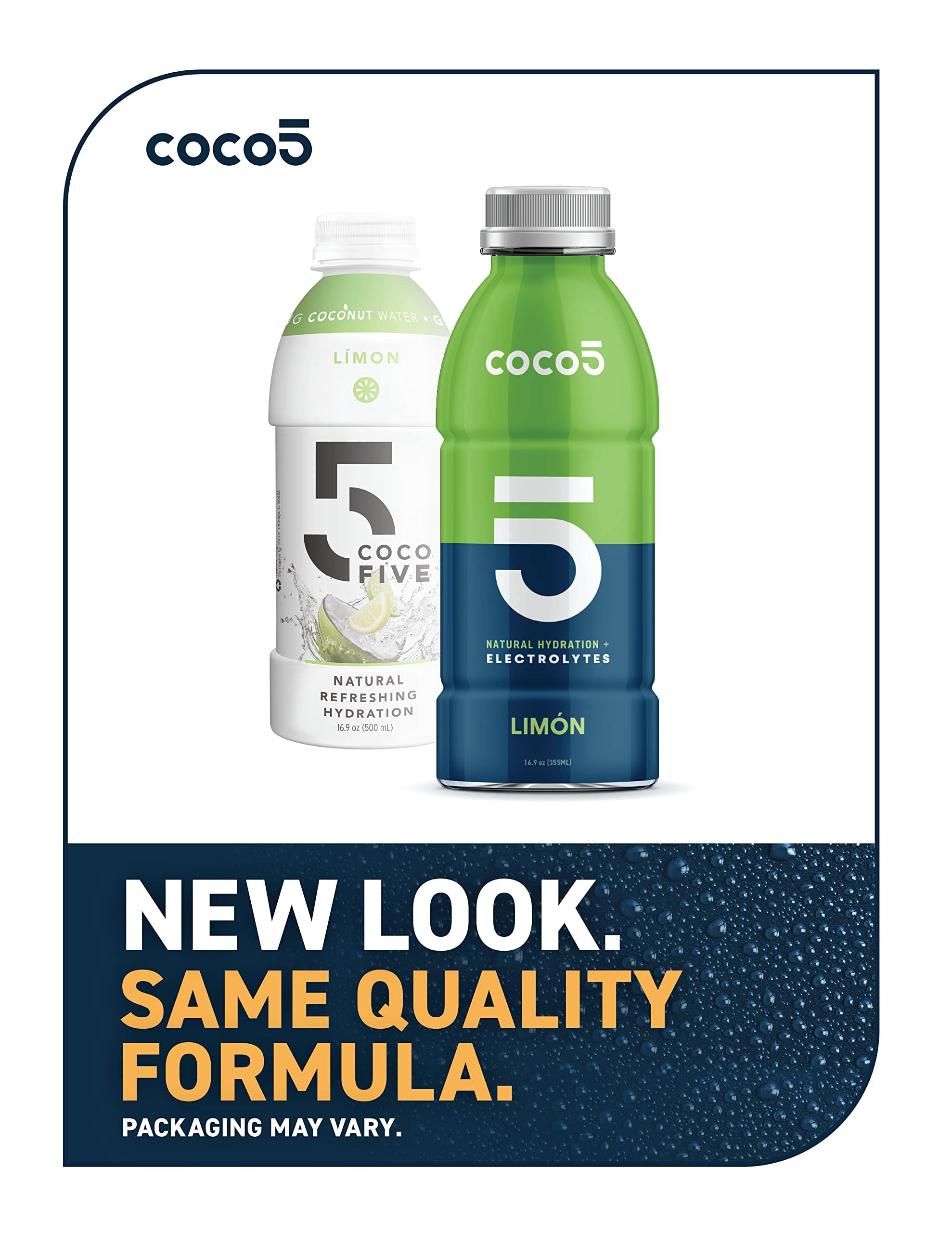 Coco5, Hydration Drink, Limon Coconut Water, 16.9 oz - Walmart.com
