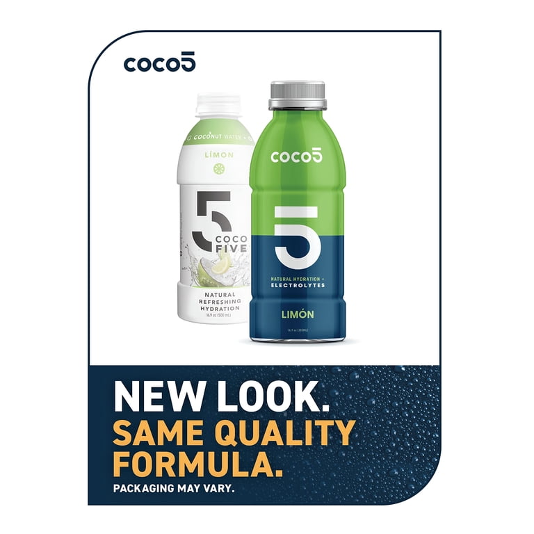 COCO5 Limon Flavor Sports Drink, Natural, 50% Less Sugar, Non-GMO